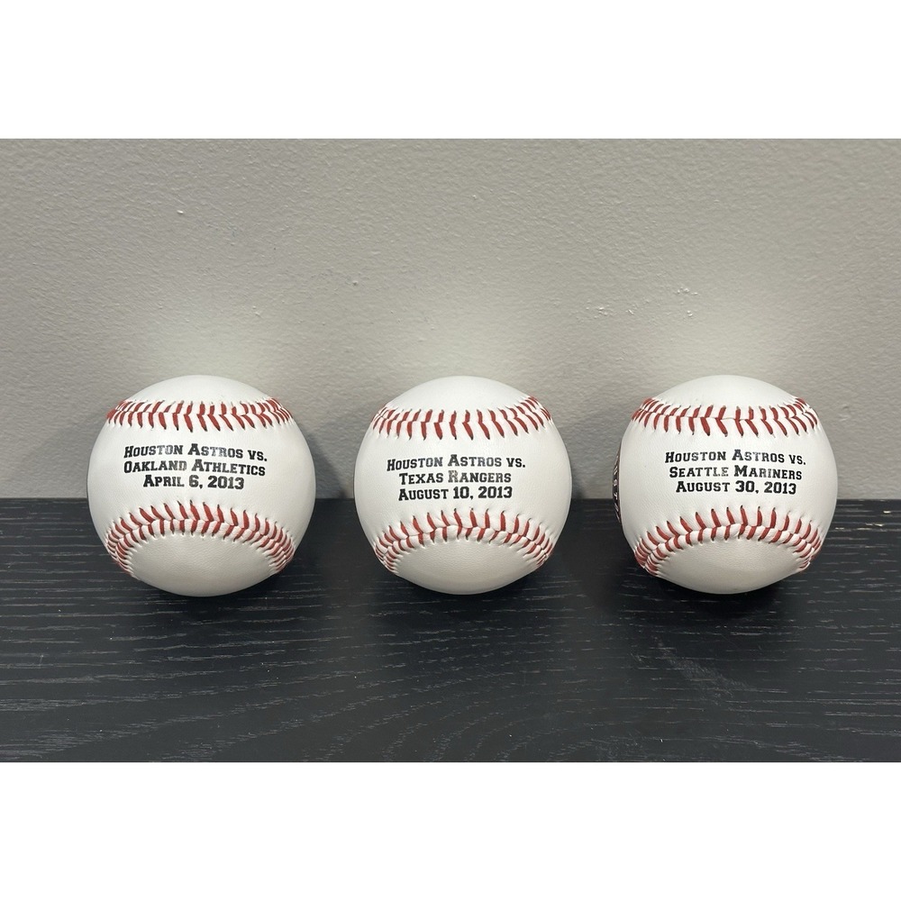 (3) 2013 Houston Astros Inaugural American League Commemorative Baseballs MLB